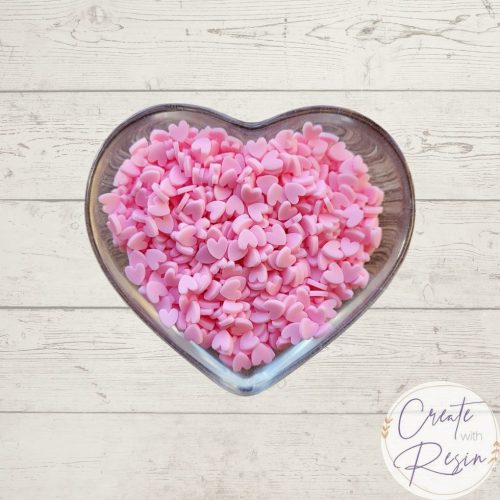 Pink Heart Polymer Clay Sprinkles