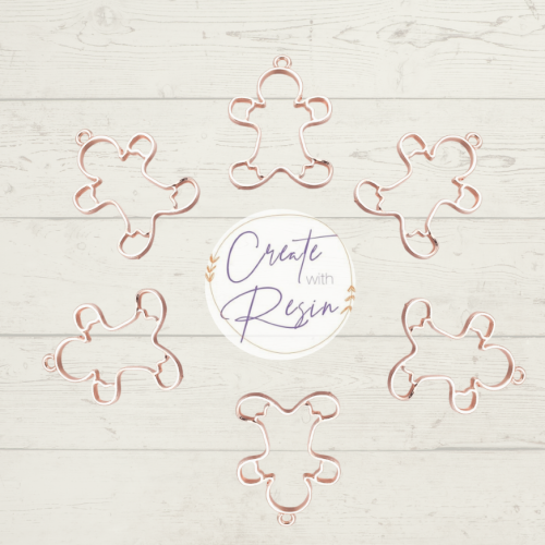 Gingerbread Man Open Back Bezel - Rose Gold