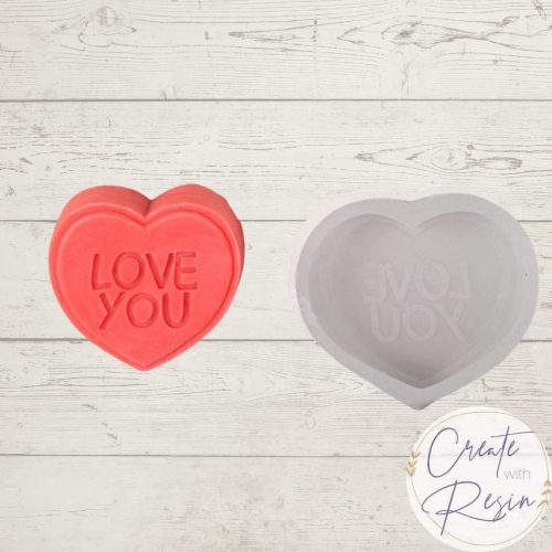 Love You Heart Valentines Silicone Mould