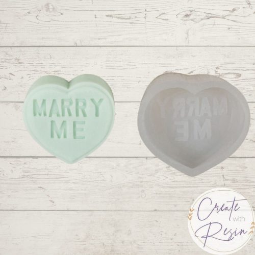 Marry Me Heart Valentines Silicone Mould