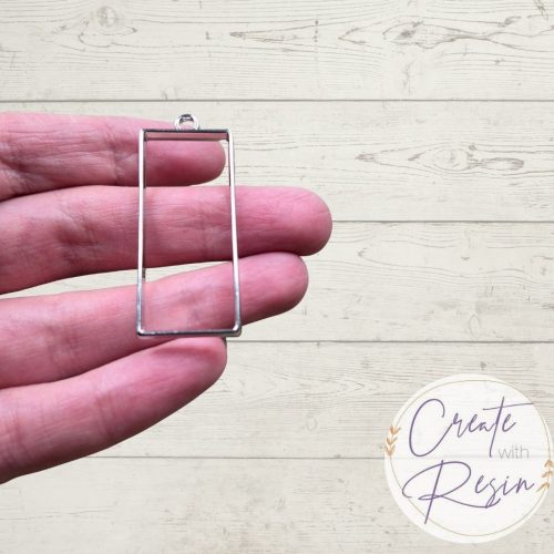 Rectangle Silver Bezel 5cm long.