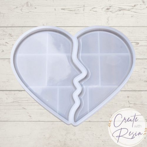 Large Broken Heart Trinket Dish Valentines Silicone Mould